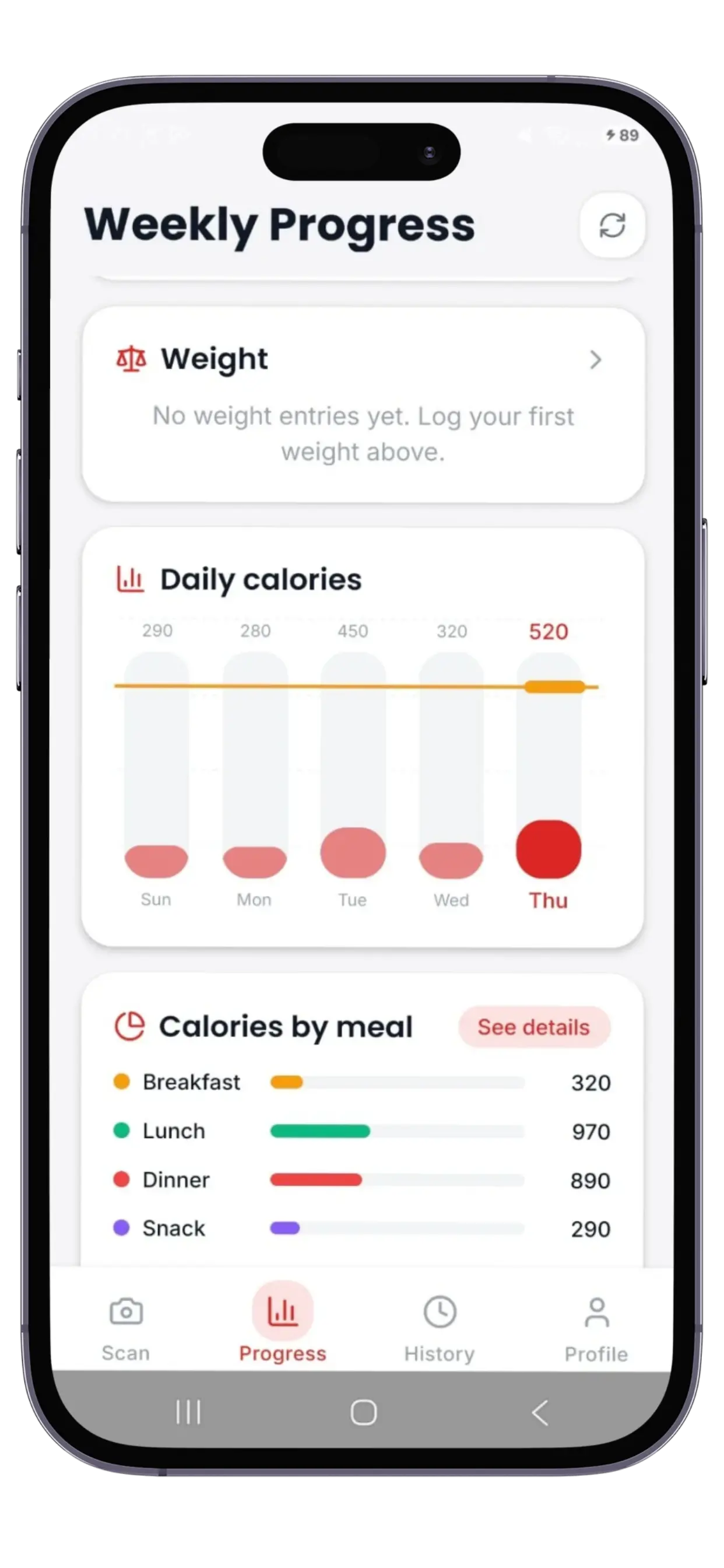 DietAI-App-Bildschirm — intelligente KI-Einblicke